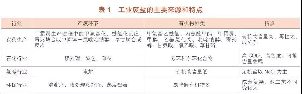 工业废盐、高含盐有机废水处理技术综述